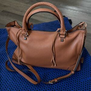 Rebecca Minkoff Brown Leather Regan Satchel Bag EUC